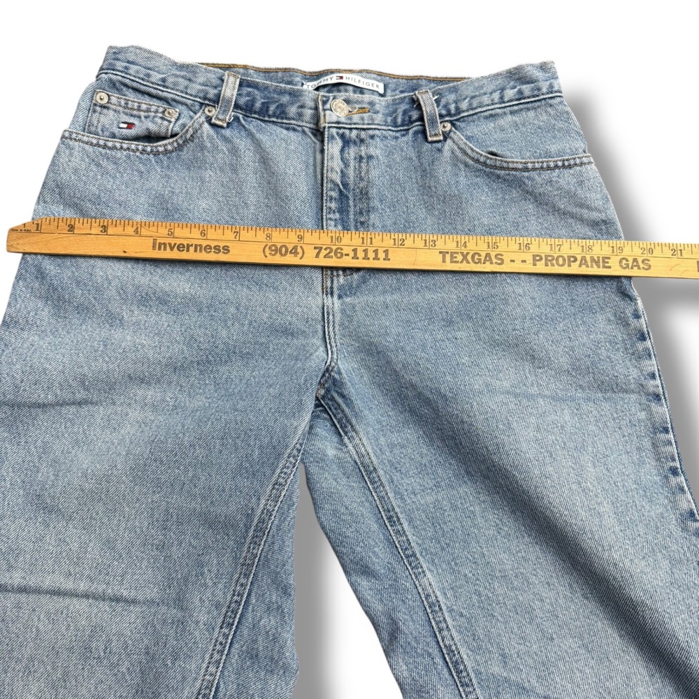 Vintage Tommy Hilfiger Mens Size 32x23 Light Wash Wide Leg Denim Jeans - Picture 6 of 11